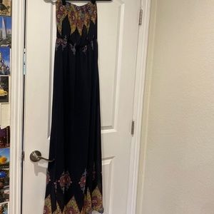 Black maxi dress with pattern